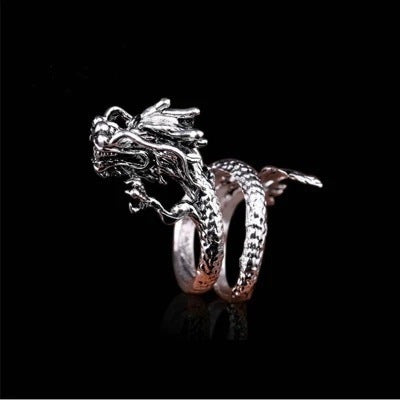 Mens Single Finger Ring Retro Alloy Fashion Jewelry European American Style Ancient Silver Ring For Men Handcrafted