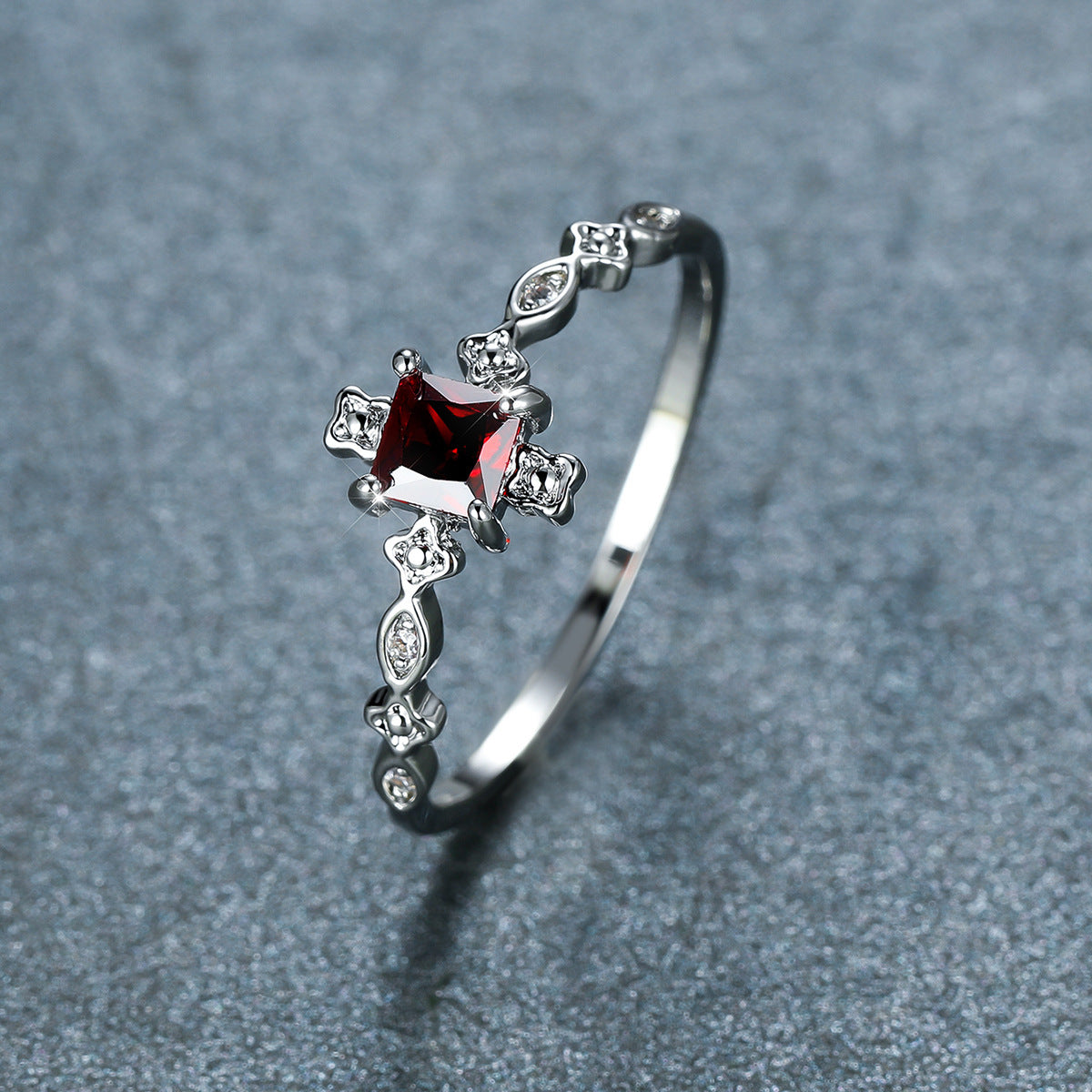 Zircon Inlaid Geometric Copper Ring Fashion Jewelry Gift For Women Trendy Elegant Durable Versatile Style Icon