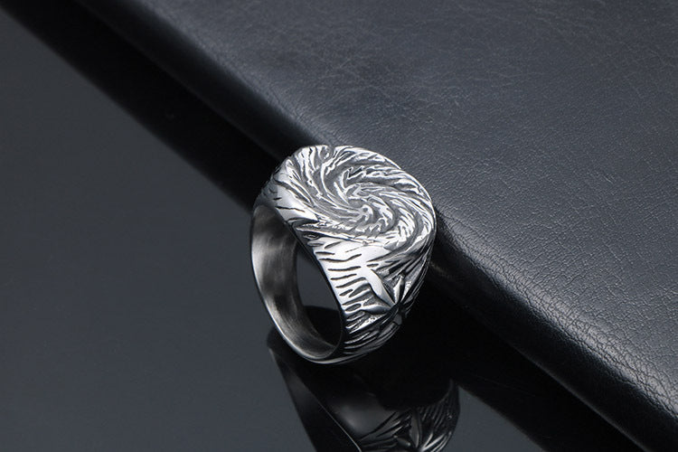 Creative Titanium Steel Mushroom Nail Flower Finger Ring