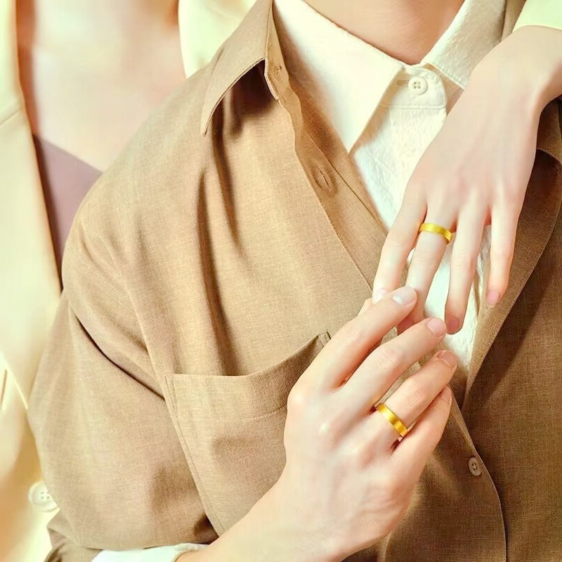 Titanium Steel Ring for Men Frosted Matte Finish Polished Carved Design Band 4mm Wide 2mm Thick Fashion Style