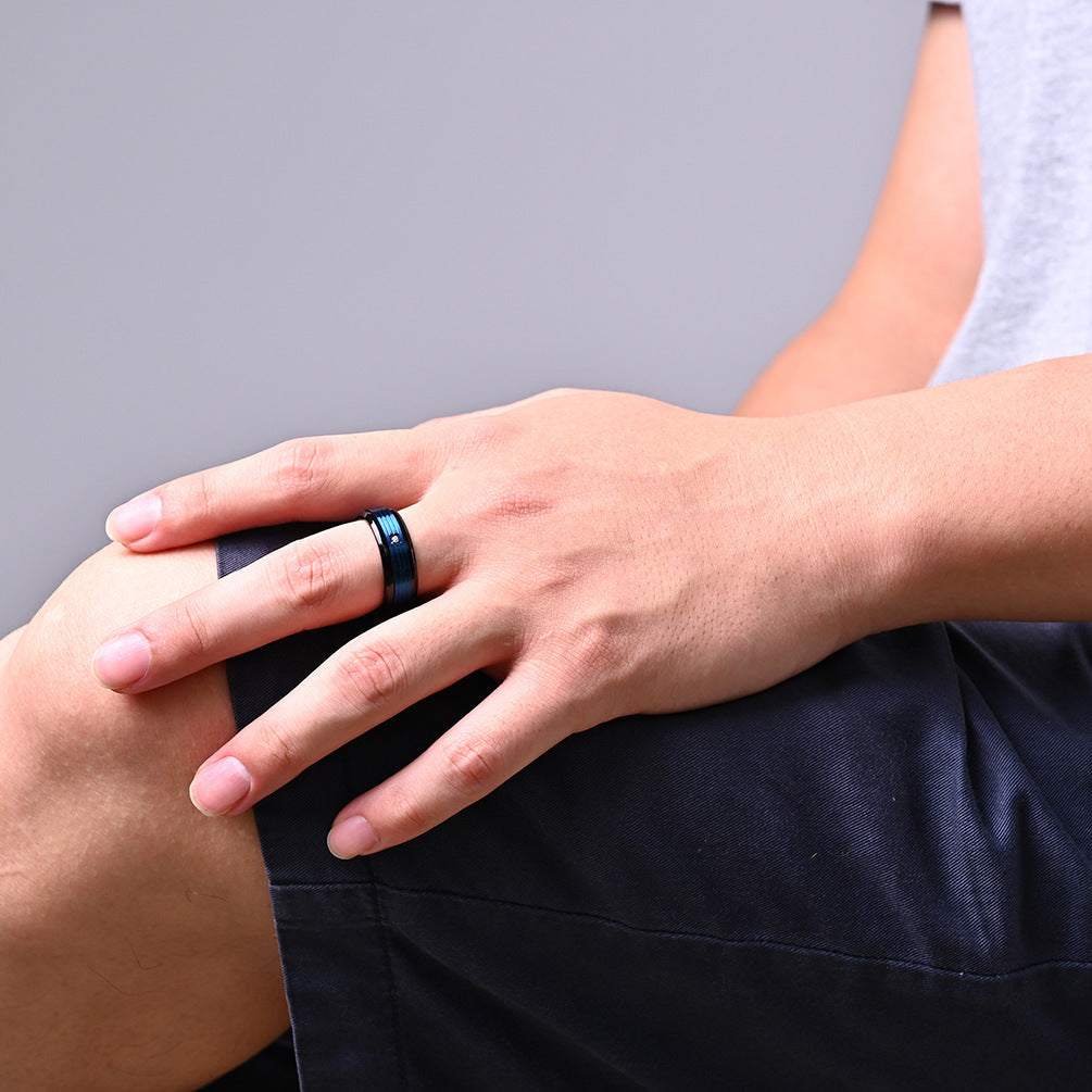 Classic Titanium Steel Men's Two-tone Ring