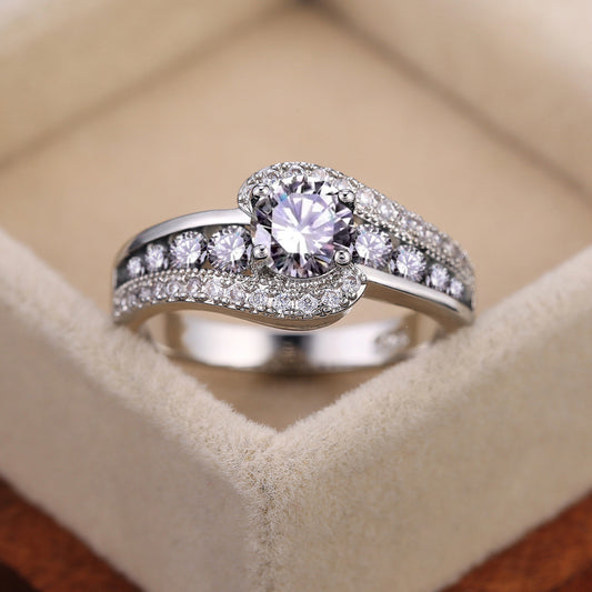 Copper Zirconia Ring For Women Elegant Office Jewelry Gift Idea Versatile Sparkling Accessory For Everyday Use