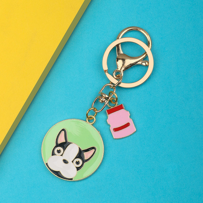 Metal Dog Breed Keychain Set Featuring Shiba Inu Schnauzer Shar Pei Falcon Durable Metal Keychain For Dog Lovers