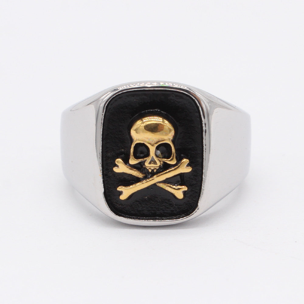 Mens Skull Titanium Steel Ring Retro Europe And America Style Fashion Accessory For Men Bold Vintage Look Nice