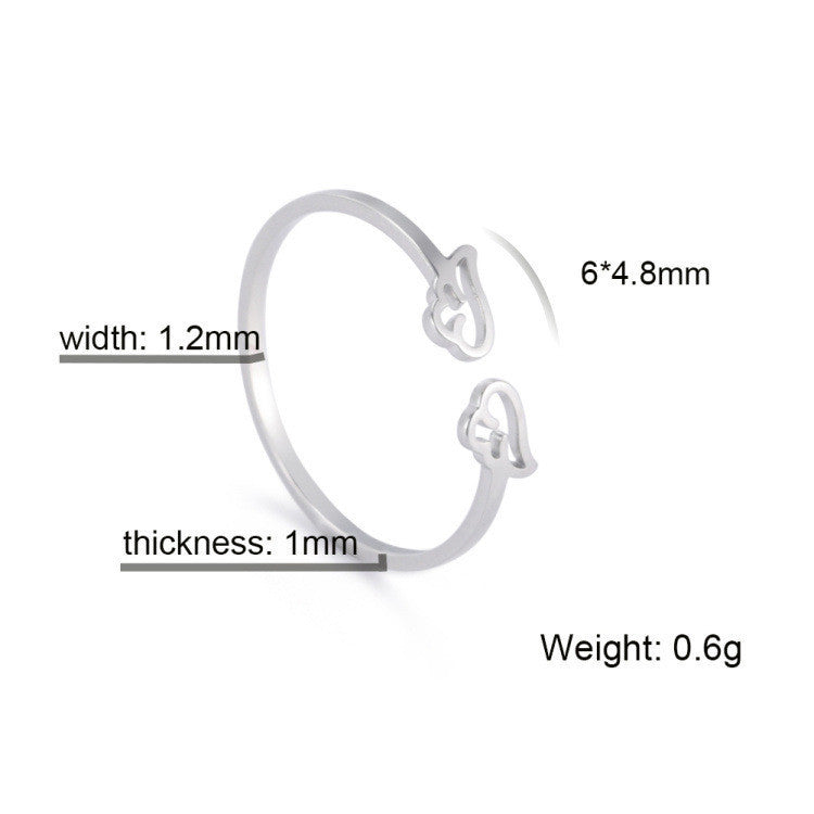 Womens Angel Wing Ring Adjustable Stainless Steel Fashion Jewelry Gift Beautiful Appearance New Design Elegant