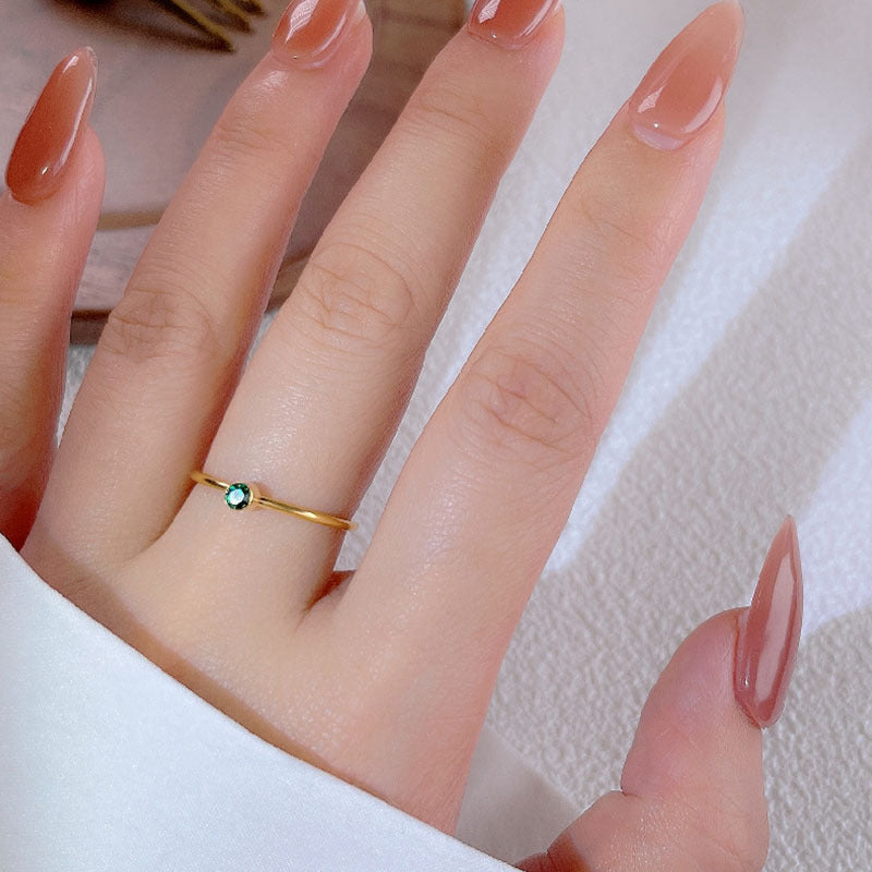 Womens Titanium Steel Ring Diamond Accent Geometric Design Gold Plated Fashion Jewelry Gift For Women Statement Piece