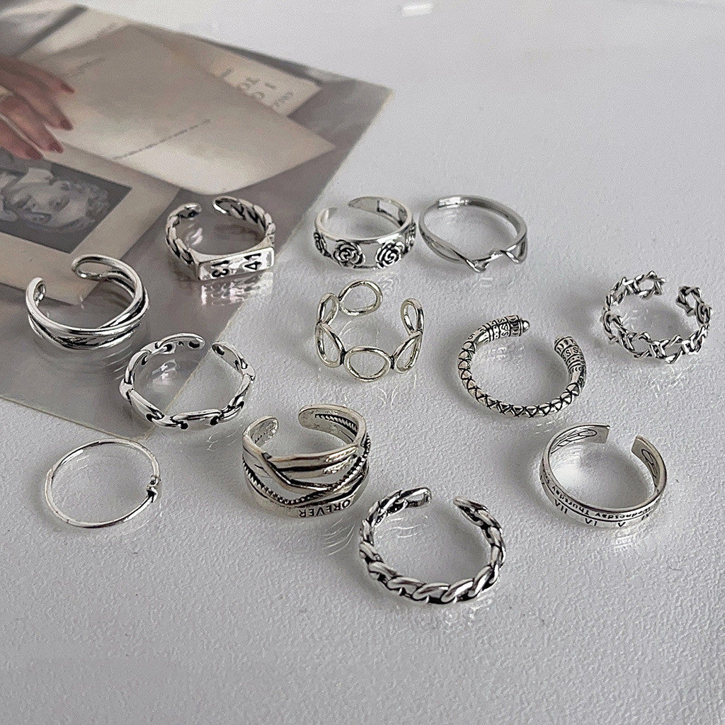 Geometric Copper Electroplated Ring for Women Silver Tone Band Simple Everyday Jewelry Gift for Her Everyday Chic