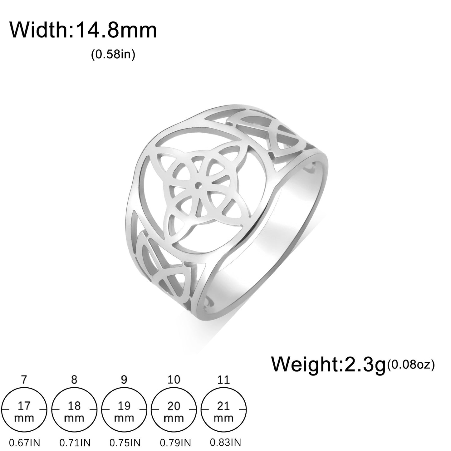 Unisex Stainless Steel Ring With Celtic Knot Cut Out Hollow Design For Engagement Or Proposal For Couples Gift