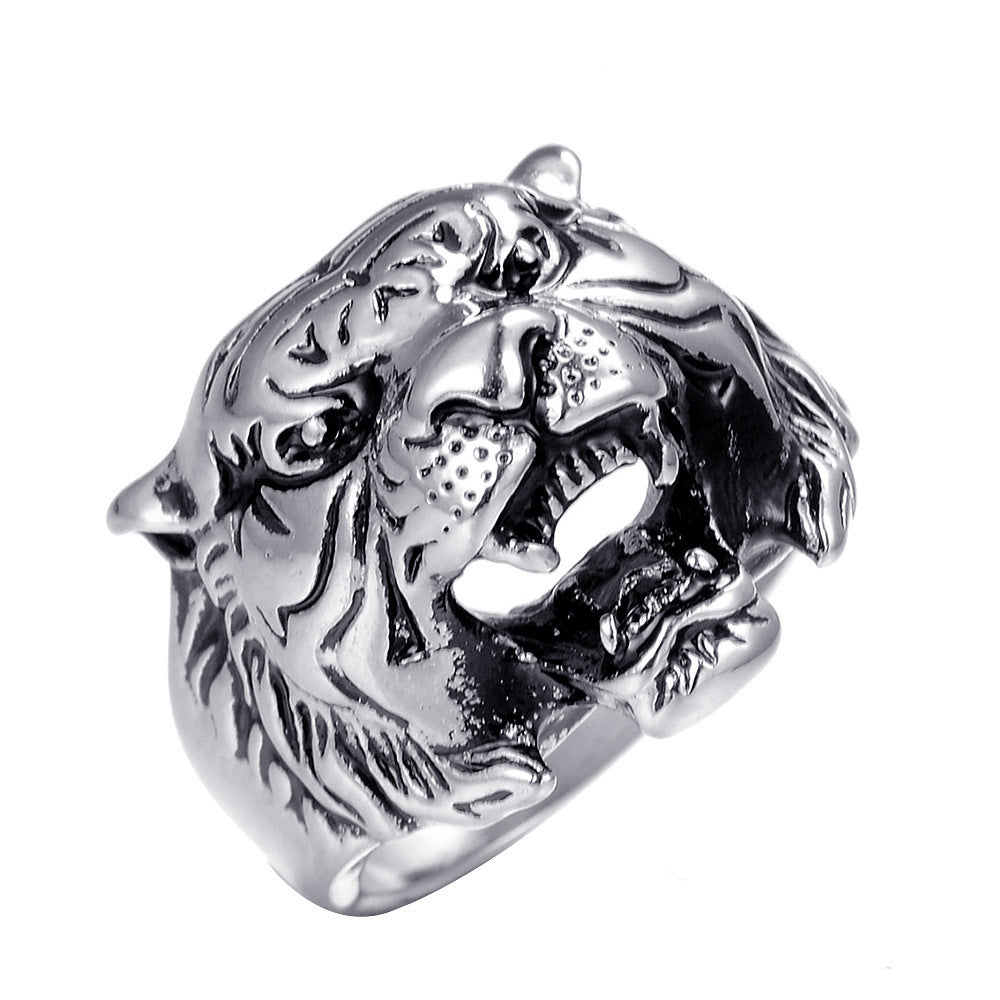 Metal Tiger Head Ring Electroplated For Men And Women Unisex Fashion Accessory With Bold Animal Motif Statement
