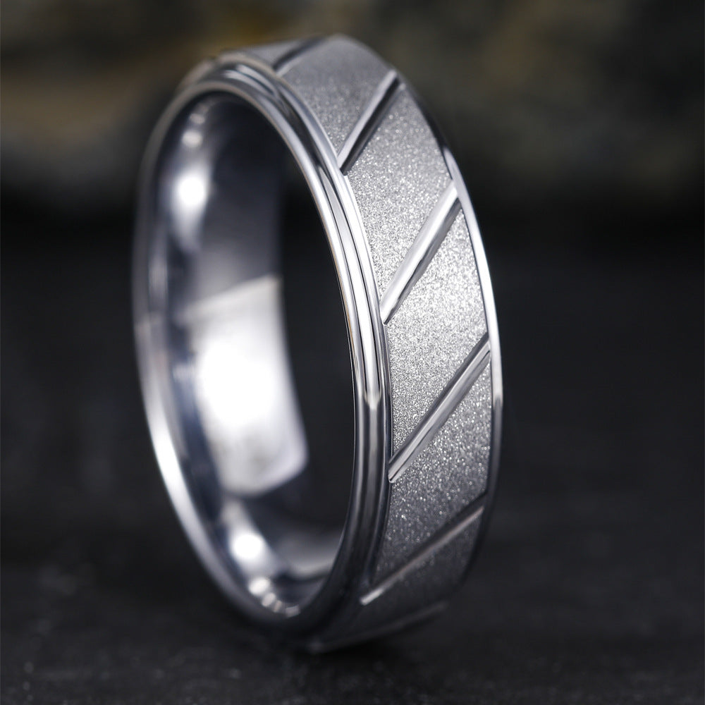 Frosted Tungsten Ring 7mm Wide Band 2.1mm Thick Unisex Jewelry Gold For Everyday Wear And Gift For Him Or Her