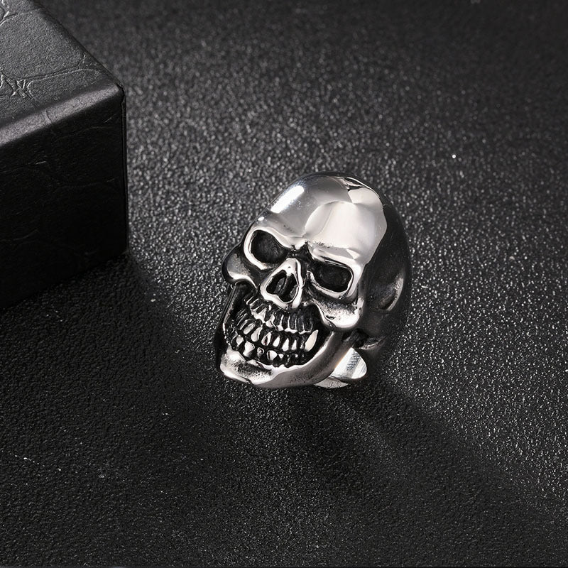 Mens Skull Ring Trendy Geometric Alloy Ring Fashion Design Unique Statement Ring Silver Gold Black For Him Now