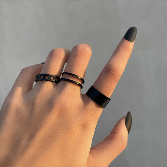 Unisex Knuckle Ring Set Geometric Alloy U Shaped Electroplated Stacking Rings For Everyday Wear Metal Accessory