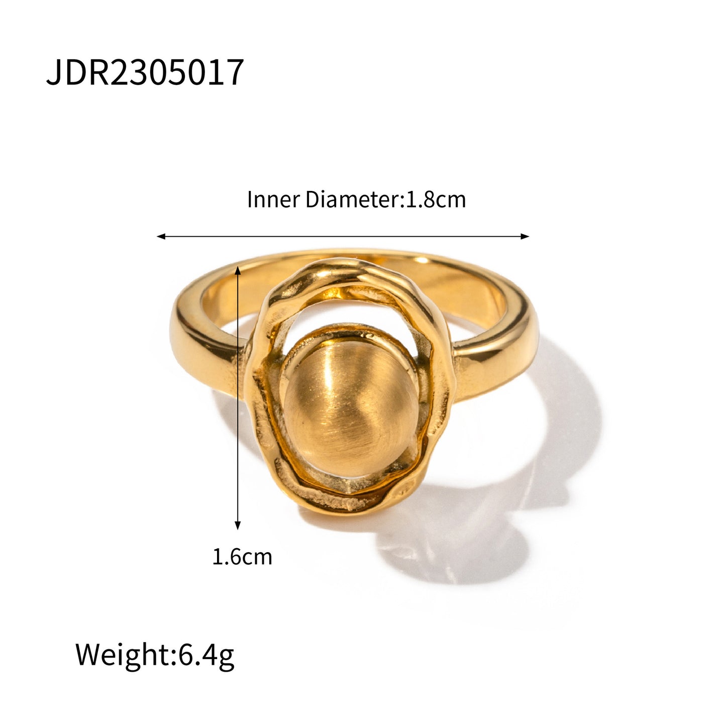 Elegant Inlaid Pearl Ring 18K Gold Plated Stainless Steel Geometric Closed Band Women Gift For Her Trendy Look