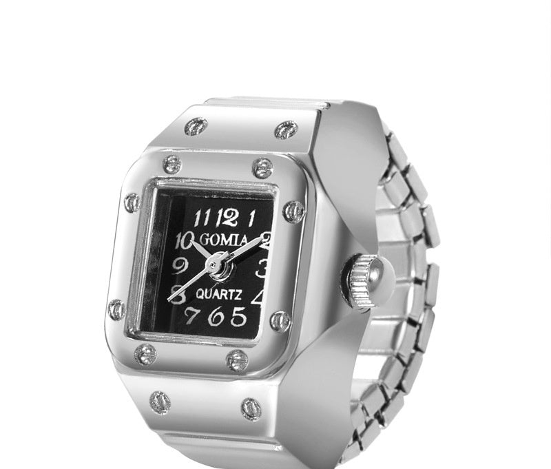 Peach Heart Retro Octagonal Ring Watch With Colorful Surfaces And Square Variants With White Yellow Red Purple