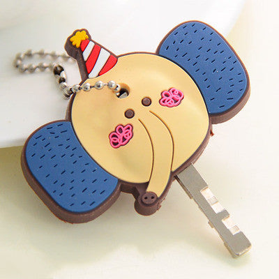 Cartoon Silicone Key Chain Pendant Soft Touch Key Holder Cute Animal Designs for Keys Bags Easy to Find and Open Doors