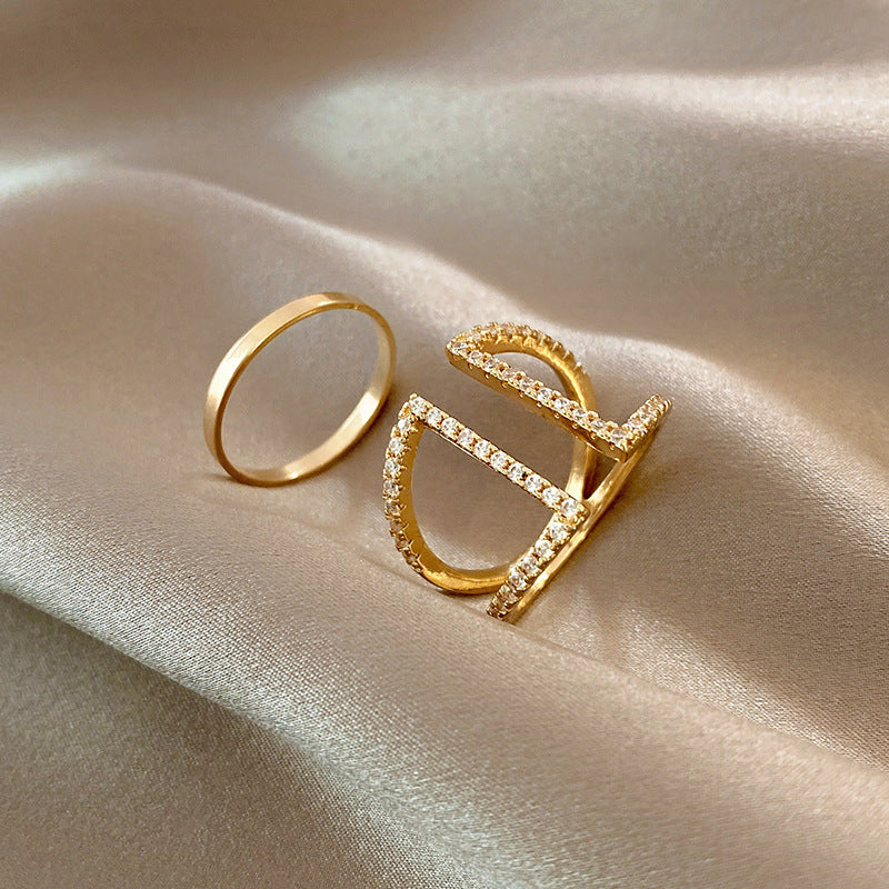 Girls Adjustable S925 Sterling Silver Ring Vintage Geometry Bow Stars Design Open Ring For Index Finger Ladies