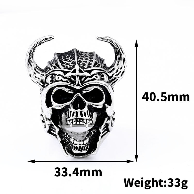 Stainless Steel Ring Skull Helmet Warrior Titanium Steel Polished Europe and America Ring for Men and Women Fashion Jewelry Biker Ring Size 7 8 9 10 11 12 13