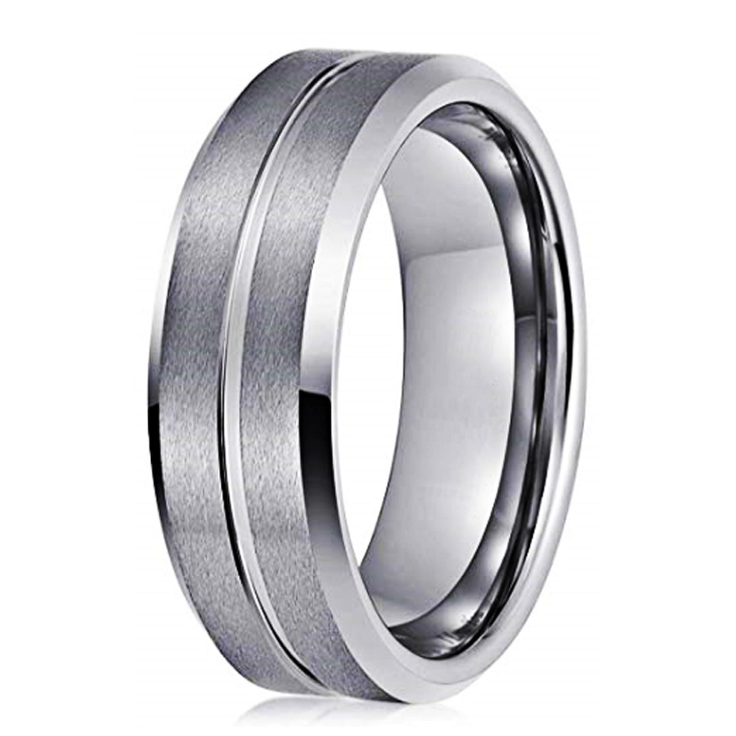 Unisex Tungsten Ring With Geometric Design For Everyday Wear Durable Fashion Accessory Everyday Wear Essential