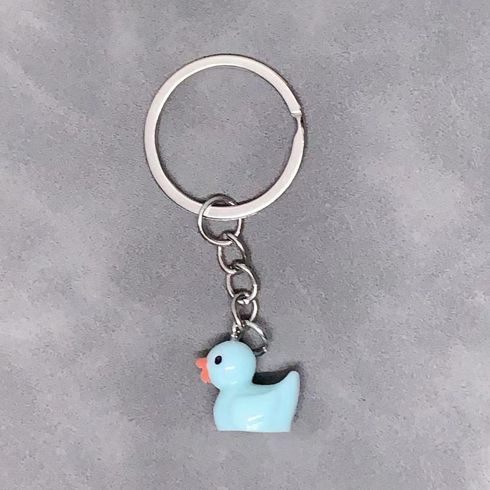 Cute Duck Keychain Pendant Women Girls Trendy Fashion Accessory Gift For Bags Backpacks Purses Resin Finish Shiny