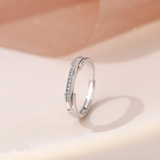 Mens Womens Fashion Flip Top Ring Creative Silver Ring Electroplated Diamond Ring White Gold Rose Gold Simple