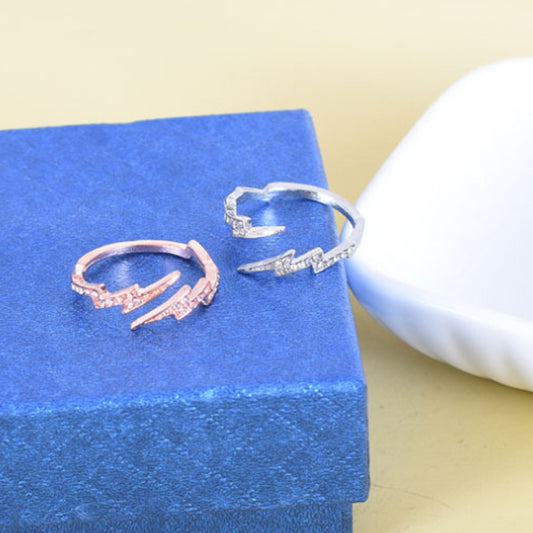 Womens Ring Gold Plated Adjustable Band Irregular Geometric Zircon Rose Gold And White Ring Creative Fashion Jewelry