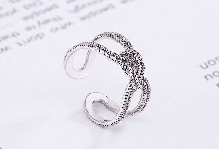 Retro Geometric Copper Ring For Women And Men Adjustable Opening Lightweight Thai Silver Process Fashion Gift Now