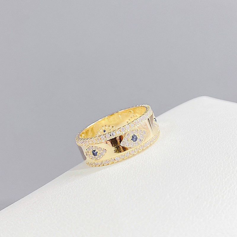 Gold-plated Blue Eye Zircon Ring