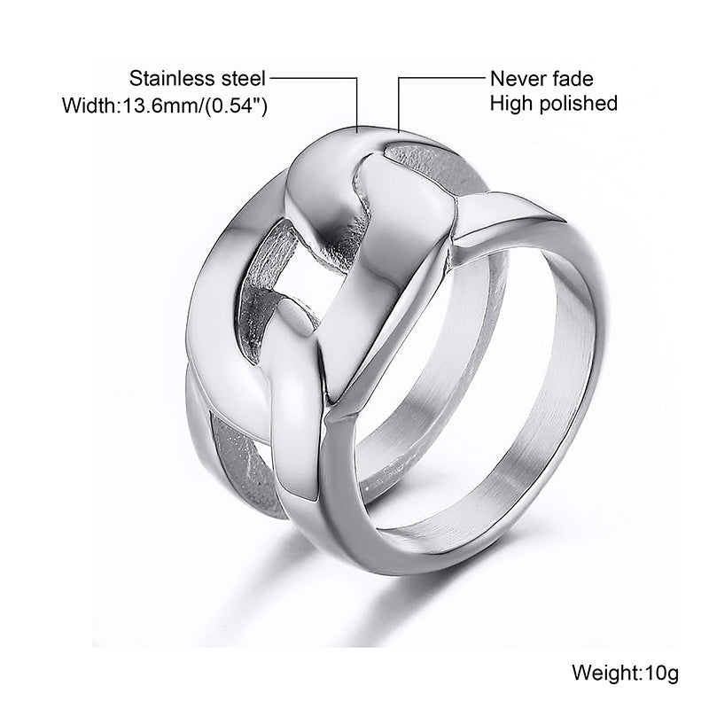 Stainless Steel Cast Chain Ring Empty Holder Jewelry Display Stand for Ring for Store Display and DIY Projects