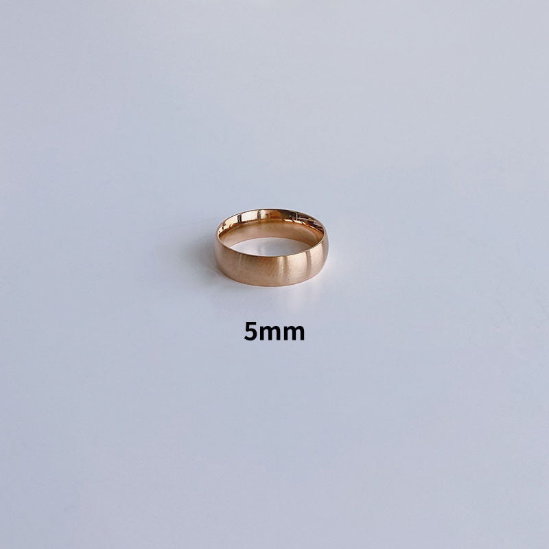 Titanium Steel Ring 18K Gold Plated Geometric Band Jewelry Women Elegant Minimalist Design Electroplated Finish