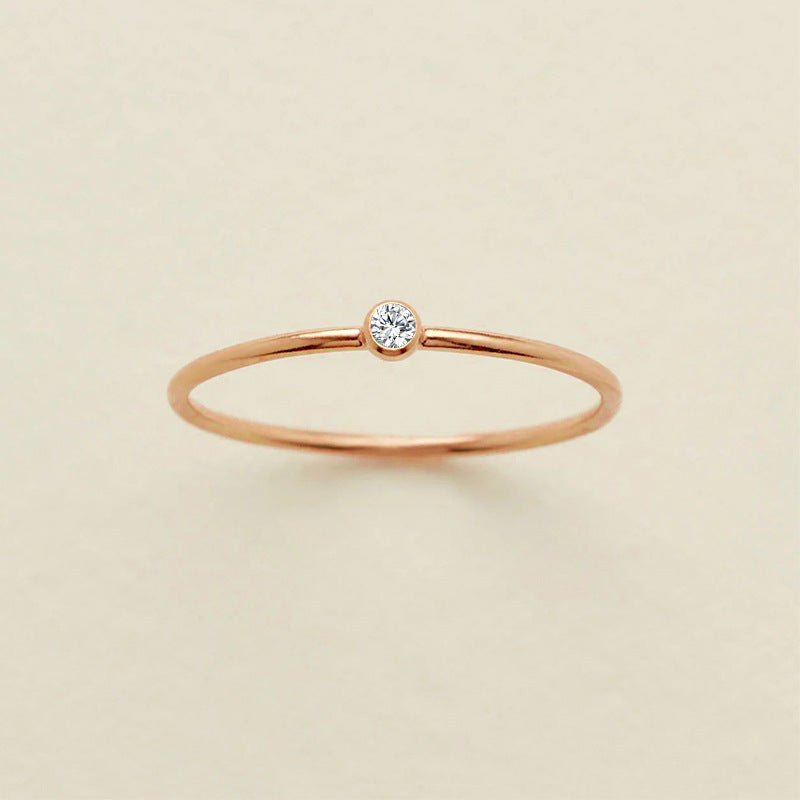 Stainless Steel Geometric Ring With Diamond Accents And Colorful Simulated Birthstone Anniversary Ring For Women Girls