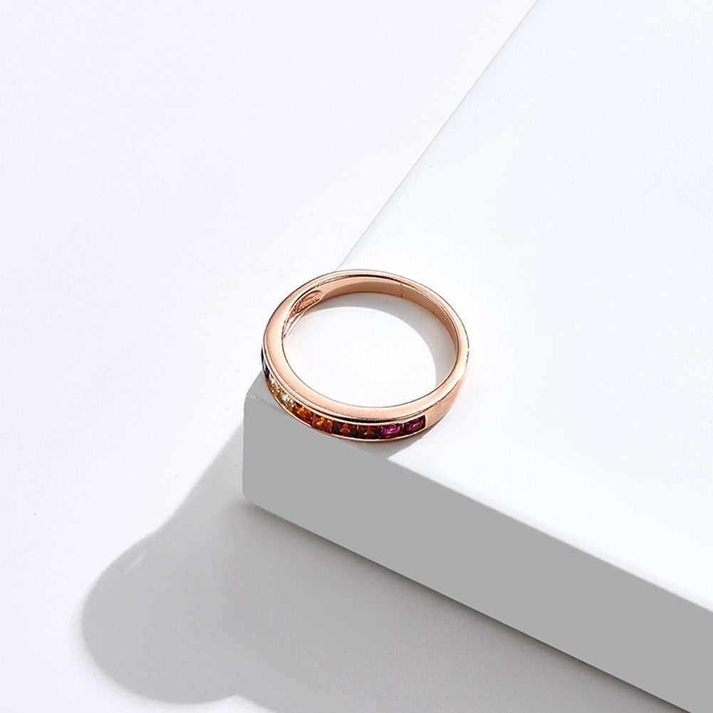 Womens 925 Sterling Silver Ring Diamond Cut Geometric Zircon Fashion Ring Simple Silver Rings Anniversary Rings