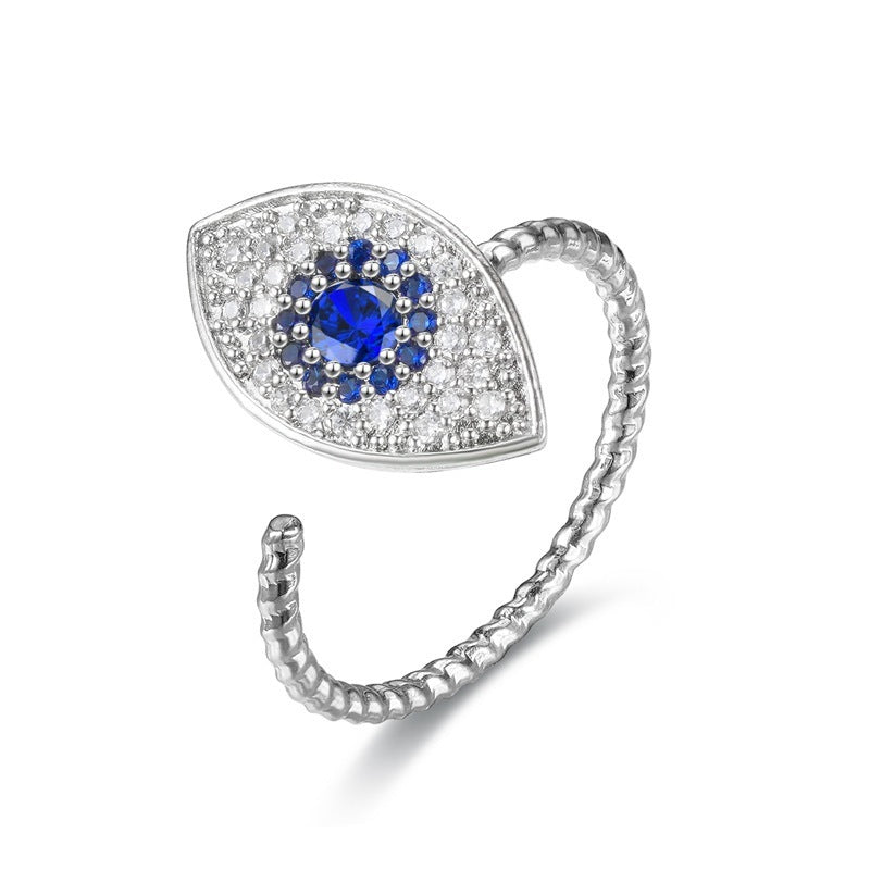 Unisex Zircon Flower Ring Adjustable Little Daisy Copper Korean Style Diamond Accent Quality Durable Fashion Jewelry