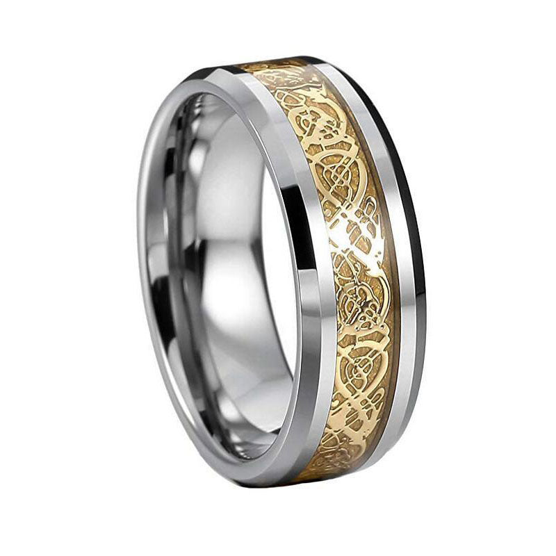 Titanium Steel Carbon Fiber Dragon Ring Material Style Simple Stylish Features Plating Color Image Color Image