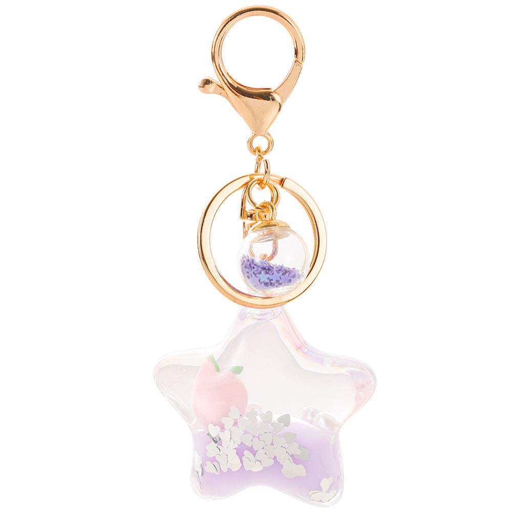 Quicksand Acrylic Keychain Pendant Charm For Keys And Bags Unique Decorative Accessory Fashion Accessory Glows
