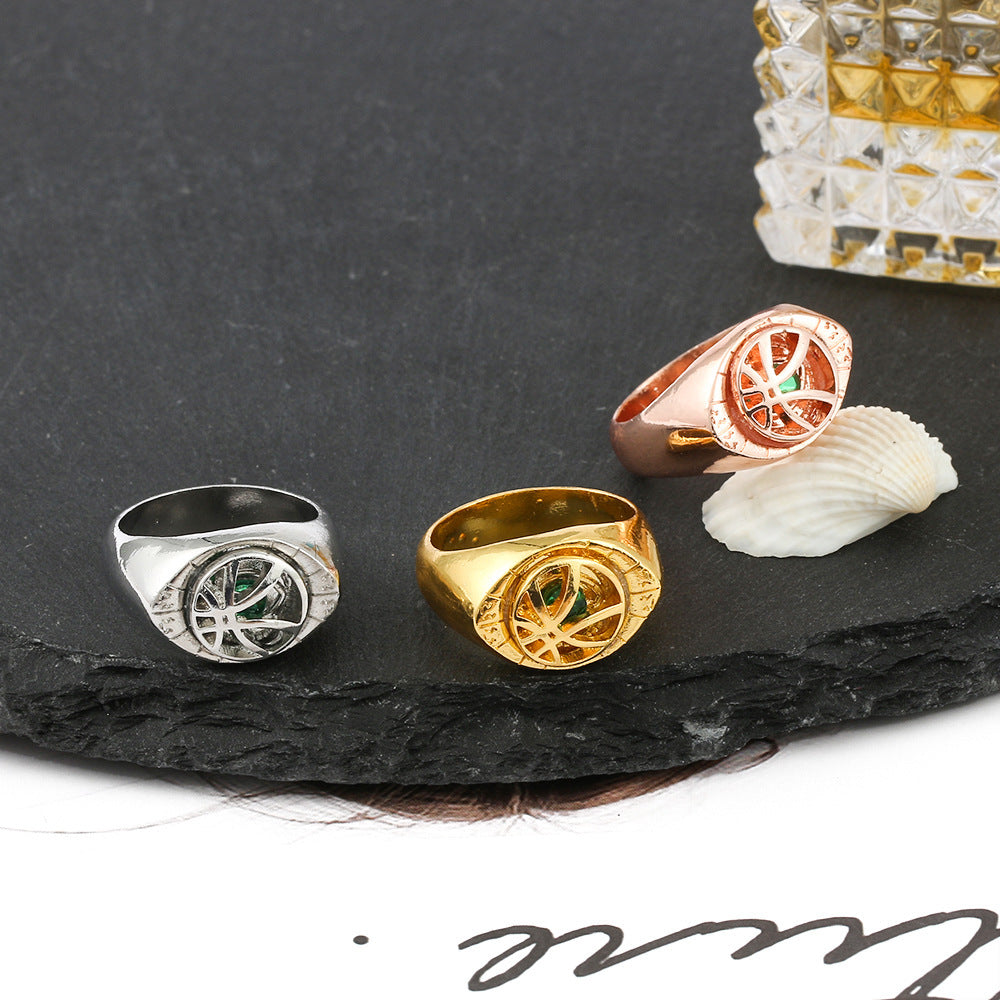 Eye Shape Ring In Electroplated Alloy For Everyday Wear Jewelry Gift For Him Unisex Jewelry For Everyday Style