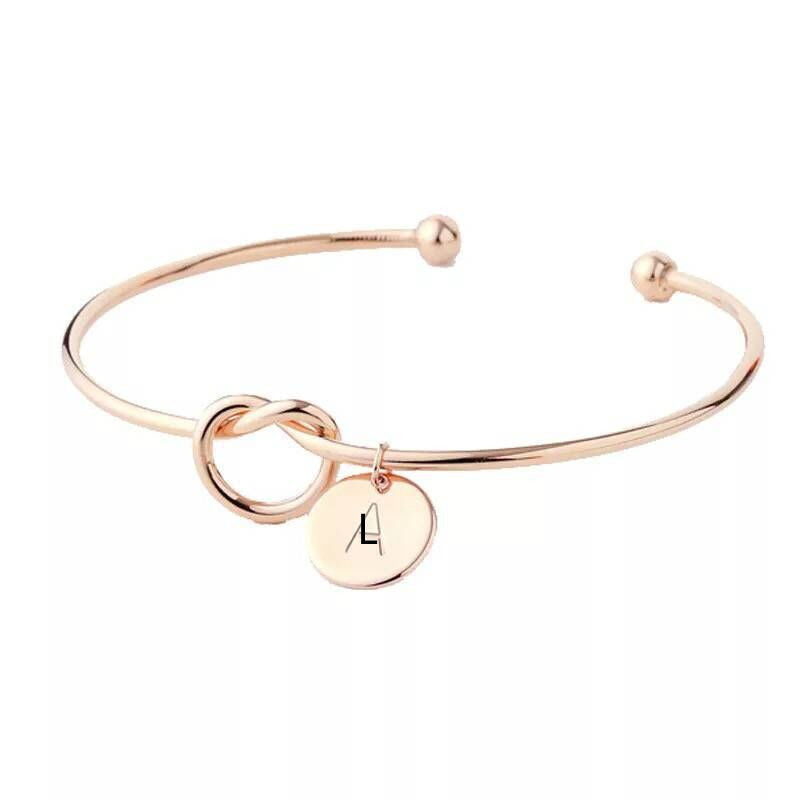 Womens Initials Bracelet Personalized Letter Bracelet Adjustable Metal Alphabet Jewelry European Styles Trendy
