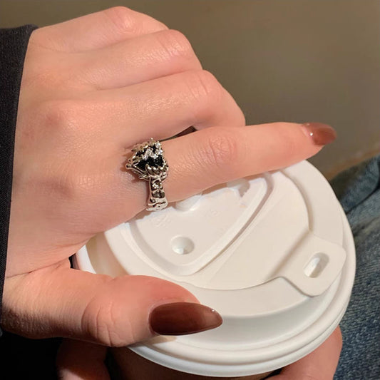 Womens Heart Ring Thorn Heart Korean Style Alloy Jewelry