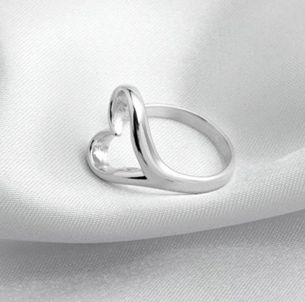 Sterling Silver Couple Rings Matching Love Heart Design Unisex Rings Individually Packaged Ideal Gift For Them