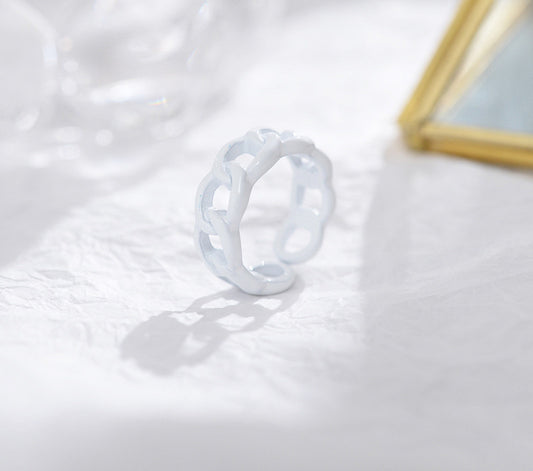 Womens Geometric Alloy Ring Candy Color Drip Design Oil Injected Finish Trendy Fashion Jewelry Geometric Ring