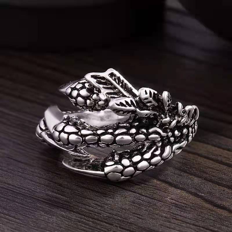 Adjustable Dragon Claw Ring For Women Metal Round Design With Electroplated Finish For Everyday Wear Stylish Statement