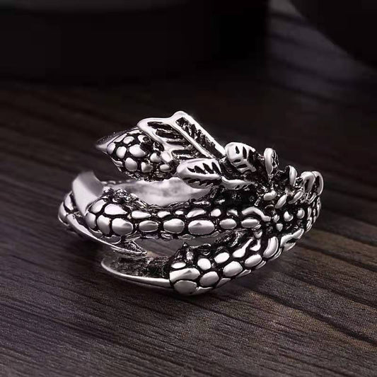 Adjustable Dragon Claw Ring For Women Metal Round Design With Electroplated Finish For Everyday Wear Stylish Statement
