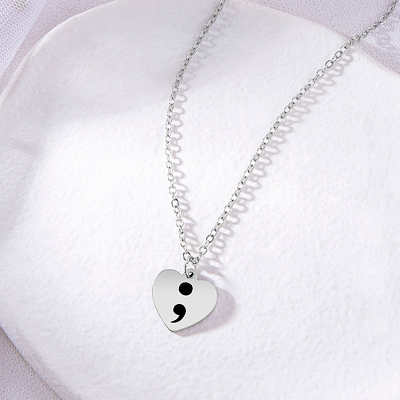 Womens Heart Pendant Necklace Stainless Steel Silver Tone Fashion Jewelry Heart Charm With O Chain Length 42cm