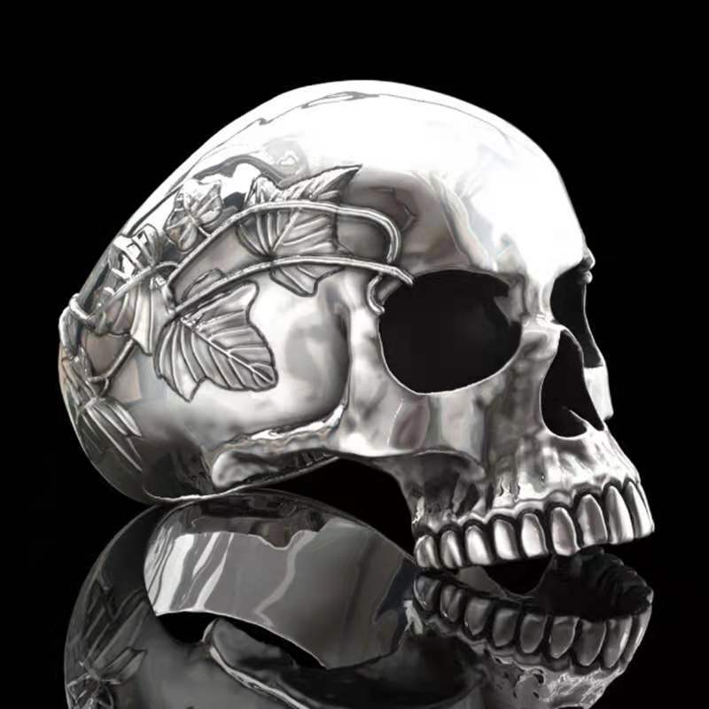 Mens Skull Ring Alloy Silver Finish Fashion Jewelry