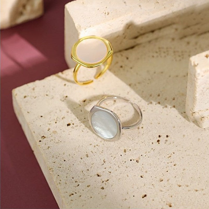 Geometric Circular Ring Adjustable Copper Electroplated Korean Jewelry For Everyday Wear For Everyday Wear Look