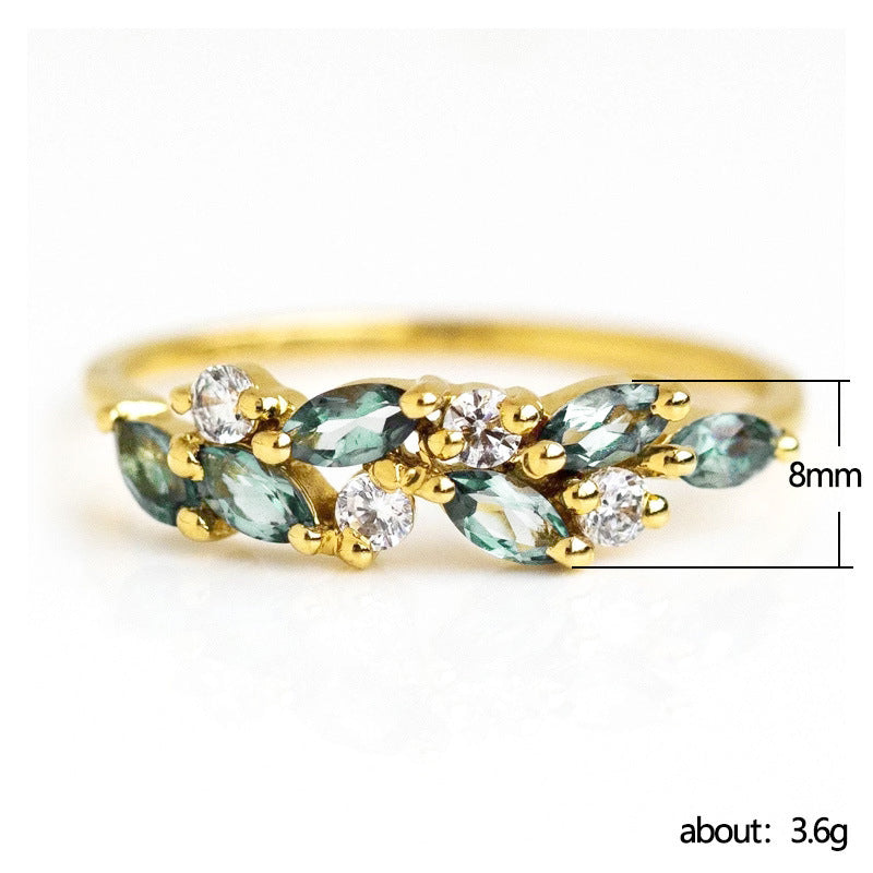 Gold Inlaid Zircon Geometry Stud Earrings Coppery Material Minimalist Everyday Wear Lightweight Geometric Chic