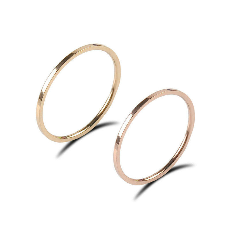 Womens Glossy Circle Ring Electroplated Copper Band Simple Elegant Design For Everyday Wearing Fashion Jewelry
