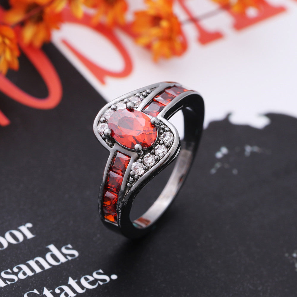 Elegant Copper Ring With AAA Grade Zirconia Inlaid Hand Polished Smooth Surface Exquisite Workmanship For Everyday Wear