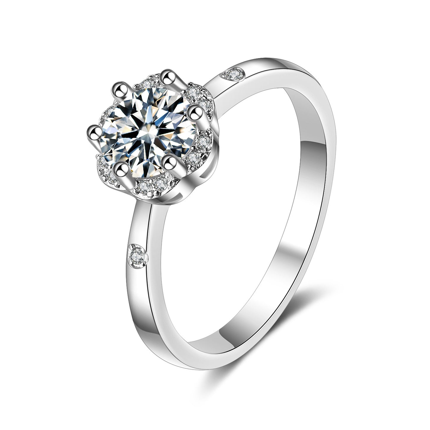 Simulated Diamond One Carat Ring For Women Classic Solitaire Jewelry Elegant Gift For Her With Comfortable Fit