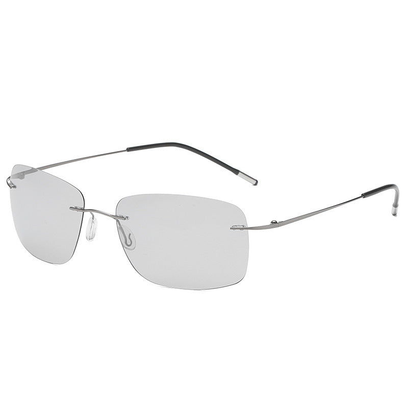 Polarized Frameless Sunglasses For Driving Resin Lenses
