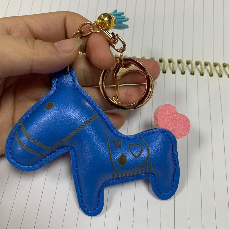 Cute Animal PU Leather Keychain Pendant for Car Keys Unisex Key Ring Decor Organization High Quality Travel Friendly